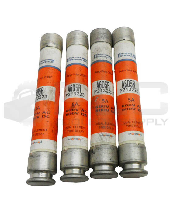 LOT OF 4 FERRAZ SHAWMUT MERSEN A6D5R AMP TRAP 2000 FUSE 5A 600V AC/DC