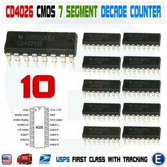10PCS CD4026 CD4026BE 4026 CMOS Counters Decade/Divider 7 segment DIP-16 IC USA