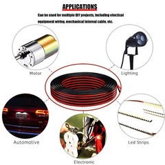 Red &Black 2Pin Silicone Wire 8AWG-28AWG Extra Soft Silicone Cable Tinned Copper