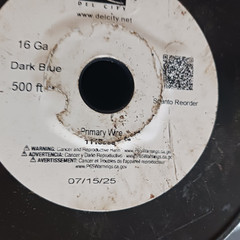 Del City Primary Wire 16 AWG, Dark Blue, 500 FT, 60V DC, PVC