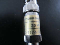 Omni Spectra M/A-COM Attenuator 3282-6174-20, BNC m, BNC f, 20 dB, DC- 4 GHz