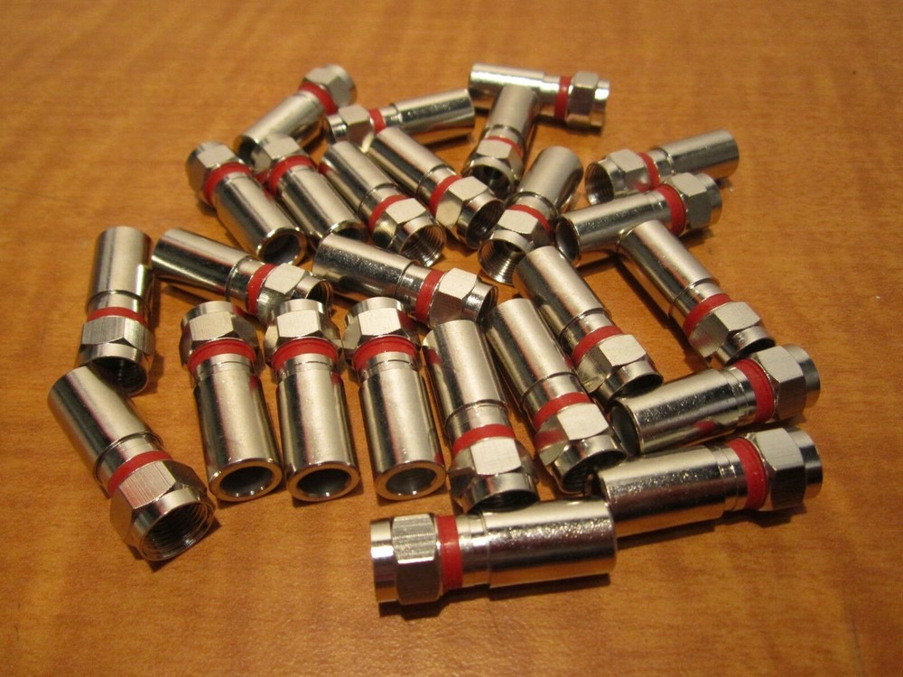 (LOT OF 25) Steren 200-004 RG59 Compression Connectors Nickel-Plated NEW