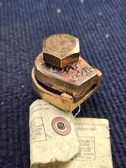 Burndy GZ26-58: 3 to 2/0 AWG Str, 5/8 Stud, Mechanical Grounding Connector