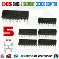 5PCS CD4026 CD4026BE 4026 CMOS Counters Decade/Divider 7 segment DIP-16 IC USA