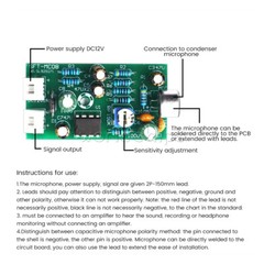DIY Audio Monitoring Microphone Amplifier Board Adjustable Capacitive Module Kit