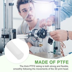 3.3ft Polytetrafluoroethylene Tube, 6mm ID x 8mm OD (White)