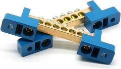 2 Pcs Ground Bus Bar Terminal Block, Brass Electrical Grounding Bars