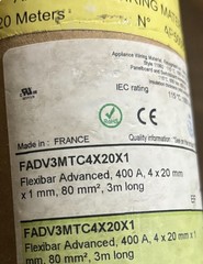 FADV3MTC4X20X1Flexibar Advanced, 400 A, 4 x20 mm x 1 mm, 80 mm, 3m long (10’long
