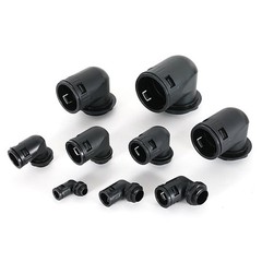 Nylon Corrugated Conduit 90° Elbow Connector Fitting For Corrugated Cable Tubing