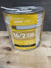Southwire 55682144 250-Feet 16-Gauge 2 Conductor 16/2 Type SPT-2 Lamp