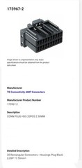 TE Connectivity AMP Connectors # 175967-2 Conn Plug HSG 20Pos 2.50mm (NEW) Qty-5