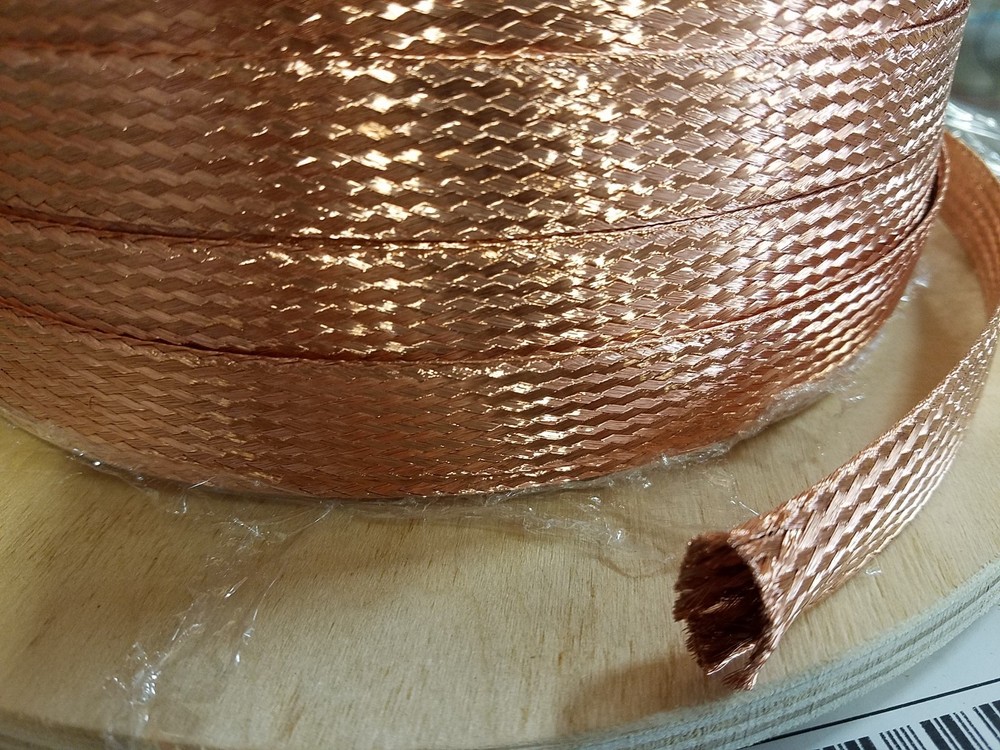 15 FEET 3/4″ BRAIDED GROUND STRAP GROUNDING Bare Copper Flat Braid MADE IN USA