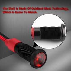 1/4 Inch 12V Red LED Indicator Light 6mm Indicator Light IP67 Waterp Size: 6mm