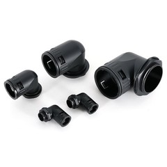 Nylon Corrugated Conduit 90° Elbow Connector Fitting For Corrugated Cable Tubing