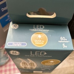 LED+ Light Bulb, Daylight, Dusk-to-Dawn, 500 Lumens, 5-Watts, 2-Pk. -93121494