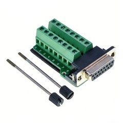 DB15 D-SUB Female Jack 15Pin Port to 2 Row 8 Position Terminal Breakout Board