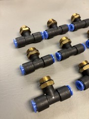 LOT OF 9 SMC KQT08-U03 TEE FITTINGS