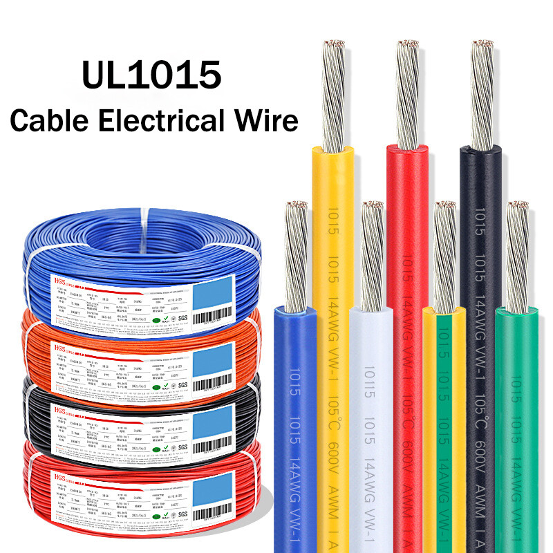 UL1015 Cable Electrical Wire 14/16/18/20/22AWG/24AWG Stranded Tinned Copper PVC