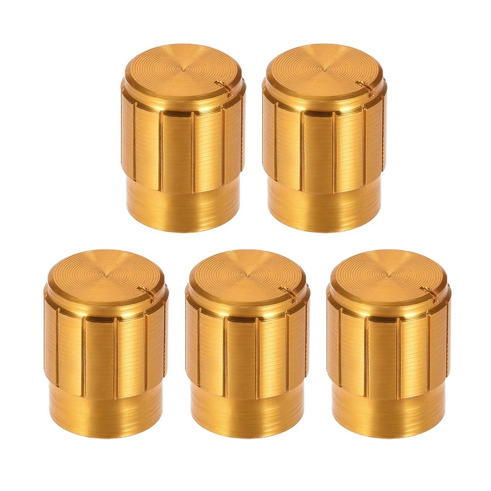 5pcs Potentiometer Knob Gold Tone Rotary Knob 13mm x 17mm Volume Control Knob