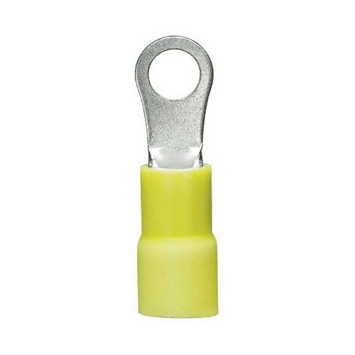 Panduit PV10-10RX-L, 12 to 10 AWG, Yellow, Tin Plated Copper Ring Terminal, 1 pc