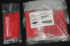 WIRE 26AWG TFE TW RED ET-26 (7) 200c 250v cut to 5″, 1/4″ strip and tin each end