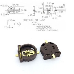 10 Pcs SMD SMT Button Cell Coin Battery Socket Case Holder Box 3V CR1220 CR1225