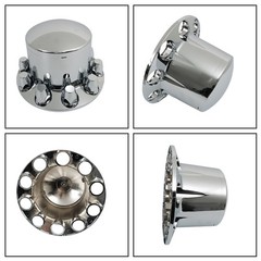 ABS Plastic Set of 4 Rear Chrome Wheel Axle Hub Cover Kit Semi 33MM Nut Covers