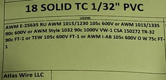Atlas Wire #18awg Solid Tinned Copper UL-1015/1230 Hook-Up Wire Dark Blue /50ft