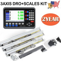 TOAUTO 3 Axis DRO + 3pc Linear Scales 450mm+550mm+650mm LCD Digital Readout Kit