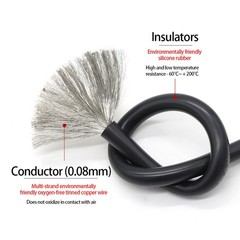 18-30 AWG Silicone Ultra Flexible Cable Tinned Copper Test Wire Colours Multiple