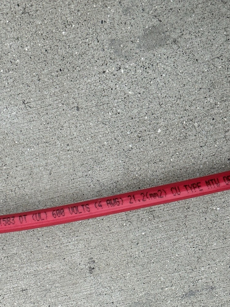 100′ EA THHN THWN 4 AWG GAUGE Red