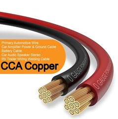 40FT 1/0 Gauge Wire Copper Clad Aluminum CAA,20pcs Lugs Terminal Red+Black