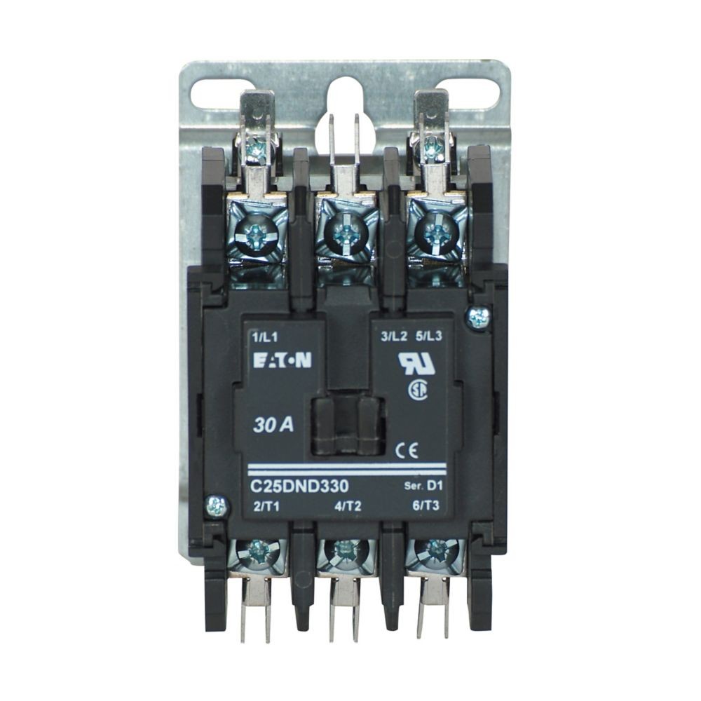 Eaton C25DND330A 30A Contactor, 110-120V, 50/60Hz, 3-Pole