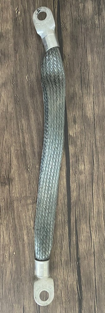 Flexible Braided Tin-Plated Copper Busbar Connector 1/4x 1 x 12″, End Holes 1/2″
