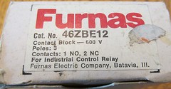 NEW LOT OF 3 Furnas 46ZBE12 Contact Block 600 Volts 3 Poles 1 NO 2 NC E12 10A