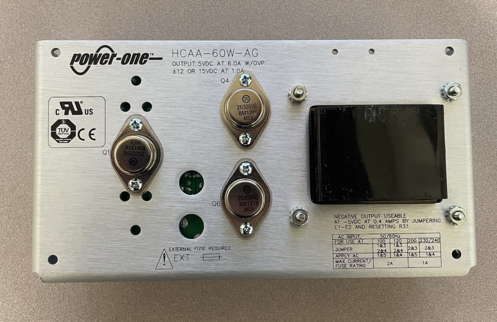 Power One 60W Triple Output Linear Power Supply – Model HCAA-60W-AG