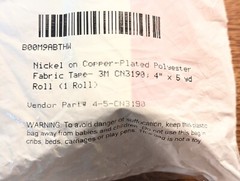 3M CN3190 4in 5yds Nickel on Copper-Plated Polyester Fabric Tape 4-5-CN3190 EMF