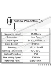 5um Resolution Small Slim 220mm (8inch) Linear Glass Scale