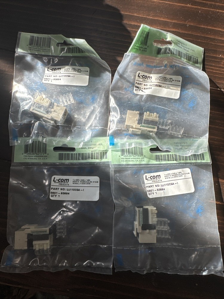 L-com UJ110C5A-I Beige Category 5 110 keystone jack – Lot Of 4