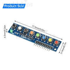 8 Independent Key Button Module With LED Indicator Keyboard Module For Arduino