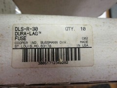 NEW BUSS DURA-LAG(BOX OF 10) DLS-R-30 FUSES,..NO-01C