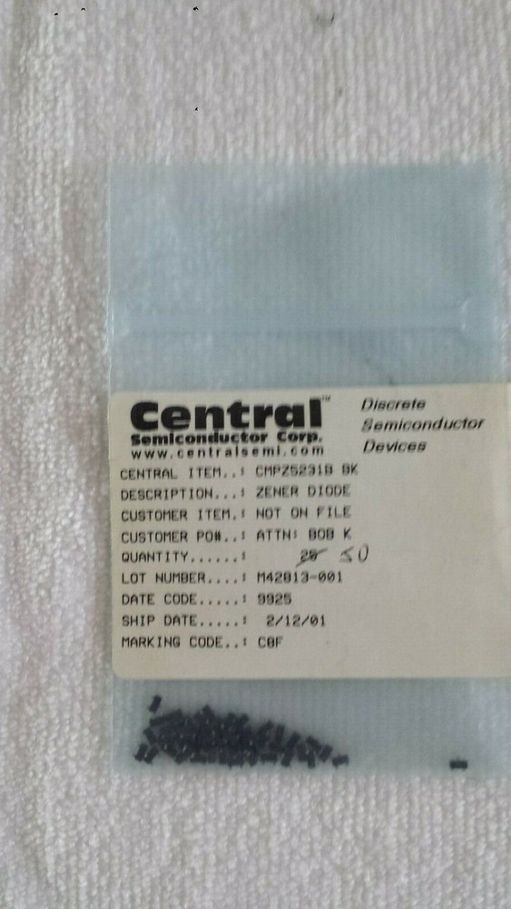Lot 50 CMPZ5231B Marking C8F Diode Zener 5.1V 350mA SOT-23
