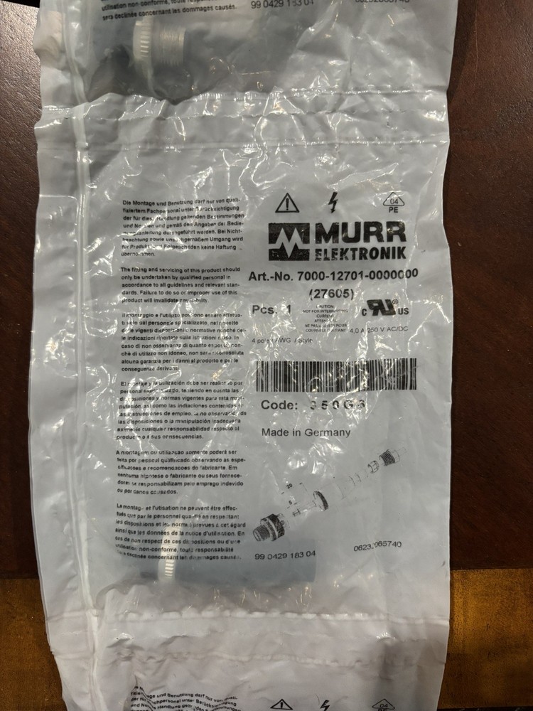 Murrelektronik 7000-12701-0000000 Field-Wireable Connection M12 4-Pin Male Axial