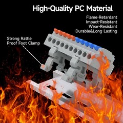 3Pcs 2.5mm2 DIN Terminal Block, Lever Wire Connector, 2 In 10 Out