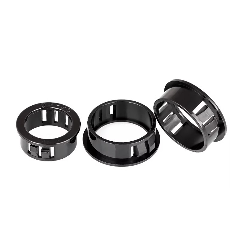Nylon Plastic Black Round Snap-on Wire Grommets Gasket Clamp Cable Hole Plug