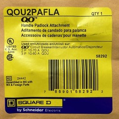Square D QOU Circuit Breaker Padlock Attachment QOU2PAFLA, NEW