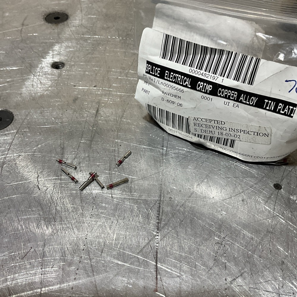 QTY 6 Pcs. RAYCHEM D-609-06 Butt Splice, Electrical Crimp NOS