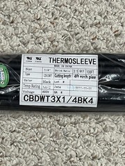 25 Pcs Heat Shrink BLACK – Adhesive-Lined Dual Wall 3:1 1/4” X 4ft