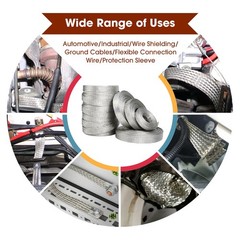 Flat Pure Copper/Tin plated Braid Cable Copper Braid Wire Ground Lead 1.5-120mm²
