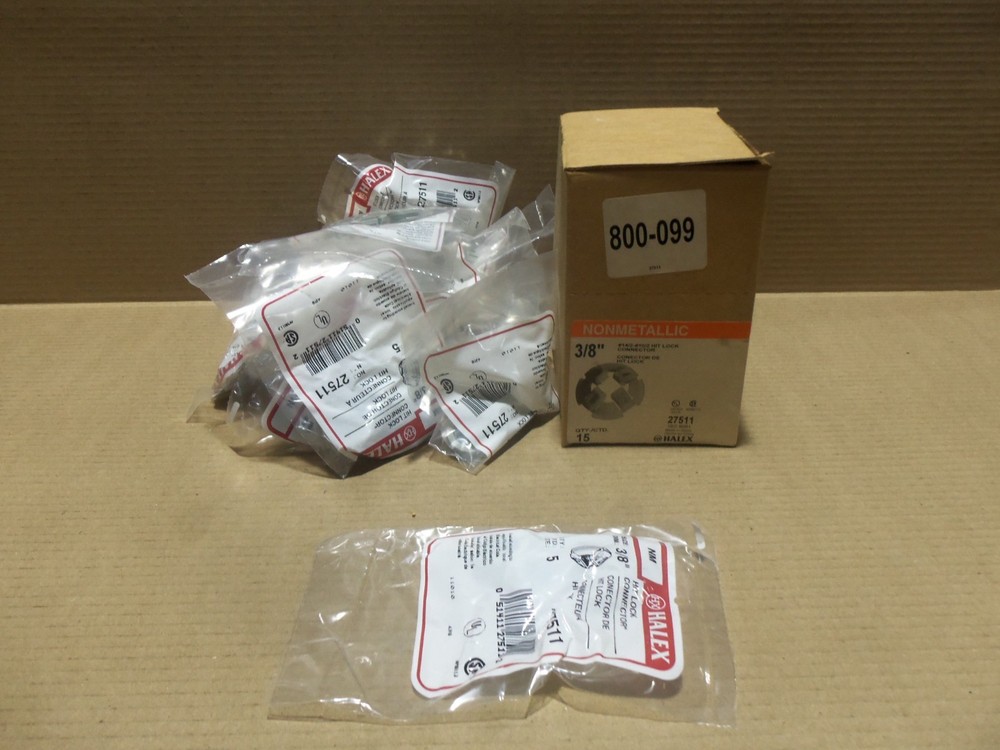 Halex 27511 Box of 15 (5 Per Box) 3/8″ #14/2-#10/2 Hit Lock Connector AK
